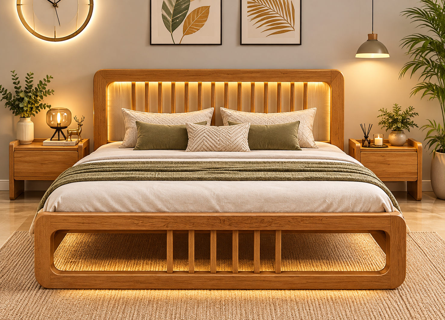 Classic solid wood bed by Awan Furniture